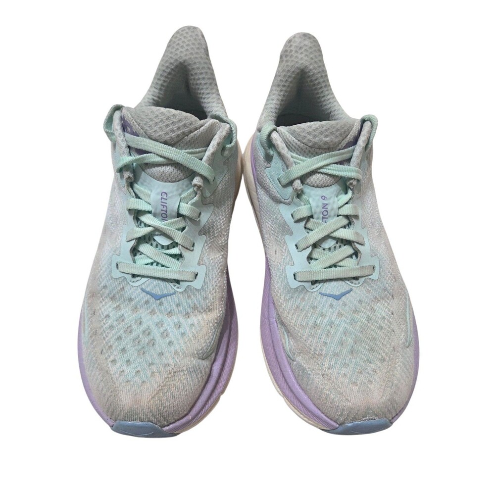 Hoka One One Clifton 9 Sunlit Ocean/Lilac Mist Color Women's 6B Running Shoes S2
